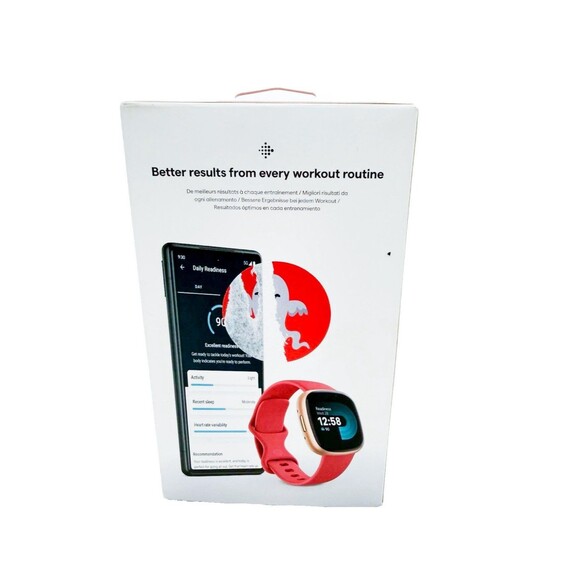 Fitbit Versa 4 Activity Tracker Watch Pink Sand Copper Rose Aluminum GPS HR Slep - Picture 11 of 12